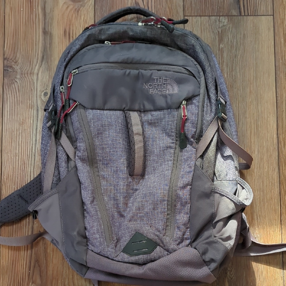 The North Face Charcoal and Brown Backpack